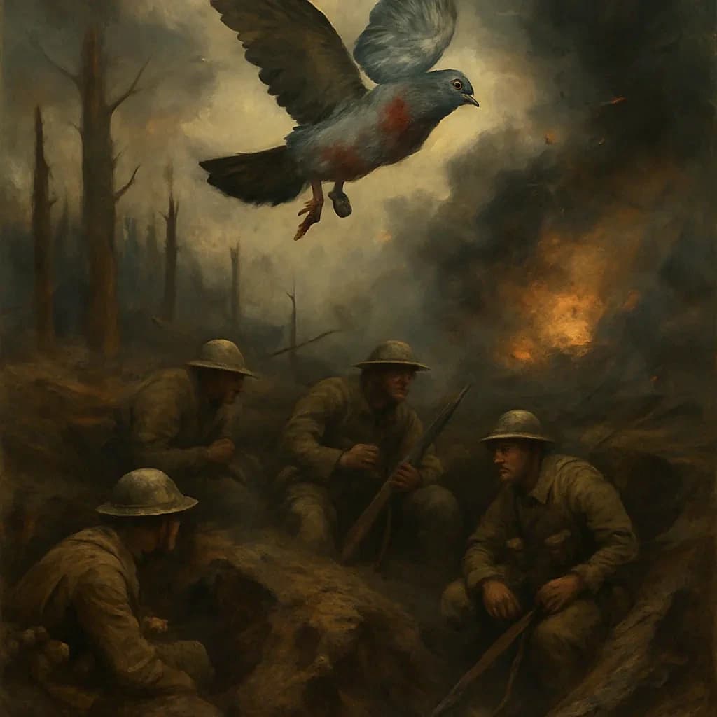 A Bullet-Torn Pigeon's 25-Mile Flight